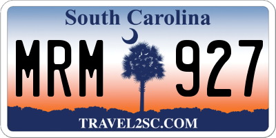 SC license plate MRM927