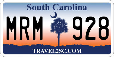SC license plate MRM928