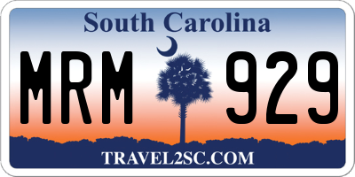 SC license plate MRM929
