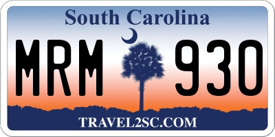 SC license plate MRM930