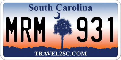 SC license plate MRM931