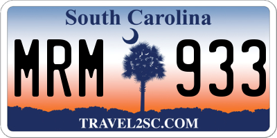 SC license plate MRM933