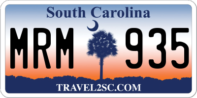 SC license plate MRM935
