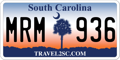 SC license plate MRM936