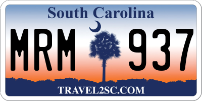 SC license plate MRM937