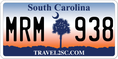 SC license plate MRM938