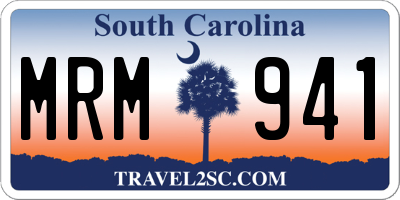 SC license plate MRM941