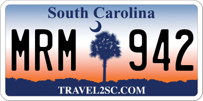 SC license plate MRM942