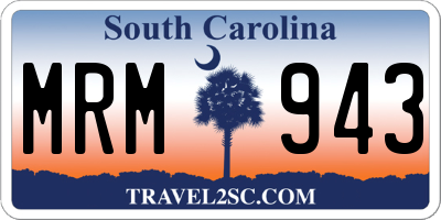 SC license plate MRM943