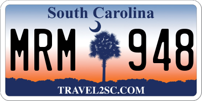 SC license plate MRM948
