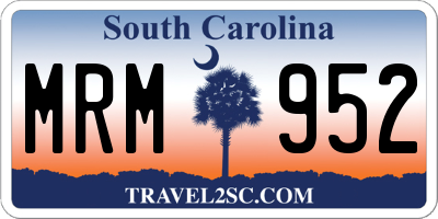 SC license plate MRM952