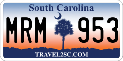 SC license plate MRM953
