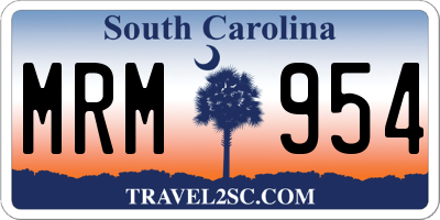 SC license plate MRM954