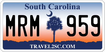 SC license plate MRM959