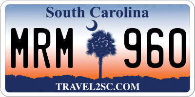 SC license plate MRM960