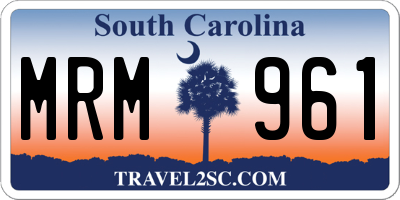 SC license plate MRM961