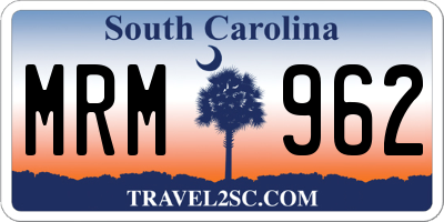 SC license plate MRM962