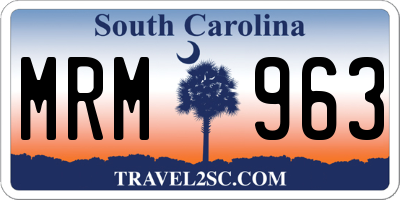 SC license plate MRM963