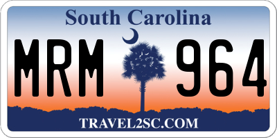 SC license plate MRM964