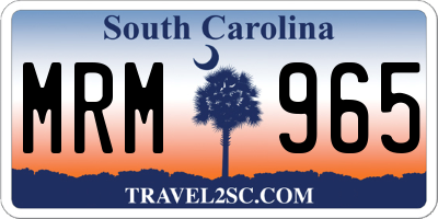 SC license plate MRM965