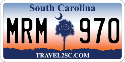 SC license plate MRM970