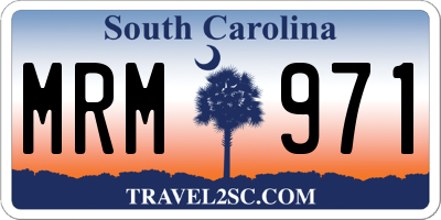 SC license plate MRM971