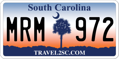 SC license plate MRM972