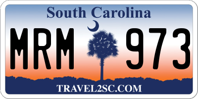 SC license plate MRM973