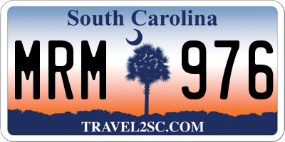 SC license plate MRM976