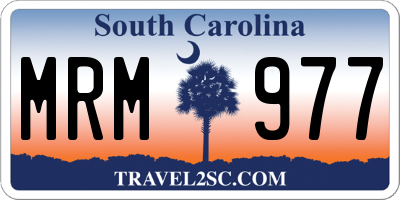 SC license plate MRM977