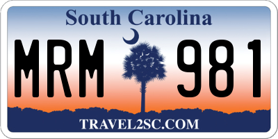 SC license plate MRM981