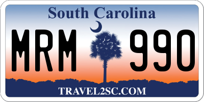 SC license plate MRM990
