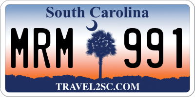 SC license plate MRM991
