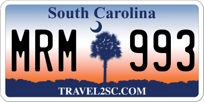 SC license plate MRM993