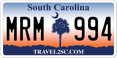 SC license plate MRM994
