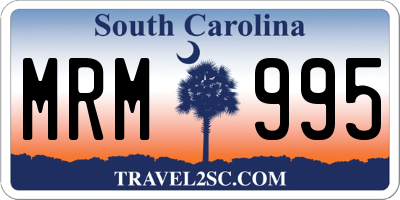 SC license plate MRM995