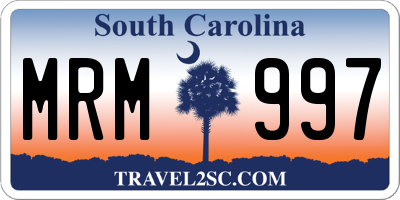 SC license plate MRM997