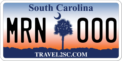 SC license plate MRN000