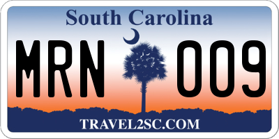 SC license plate MRN009