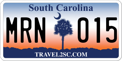 SC license plate MRN015