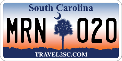 SC license plate MRN020
