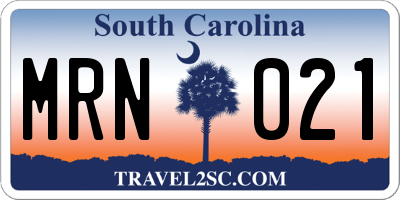 SC license plate MRN021