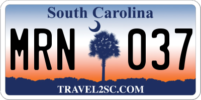 SC license plate MRN037