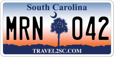 SC license plate MRN042