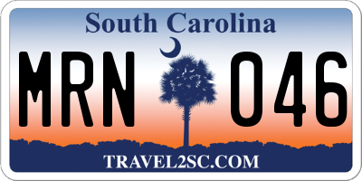 SC license plate MRN046