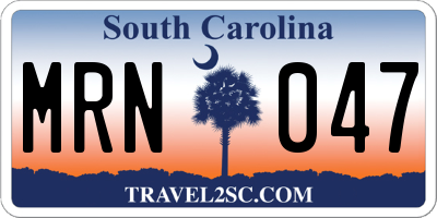 SC license plate MRN047