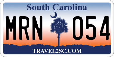 SC license plate MRN054