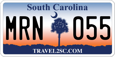 SC license plate MRN055