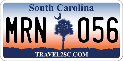 SC license plate MRN056