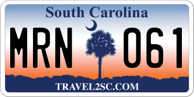 SC license plate MRN061